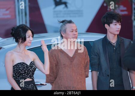 VENEZIA, ITALIA - SETTEMBRE 03: Kim Ki-Duk , Seo Young-ju e Lee Eun-woo partecipano alla prima 'Moebius' durante il 70° Festival del Cinema di Venezia Foto Stock