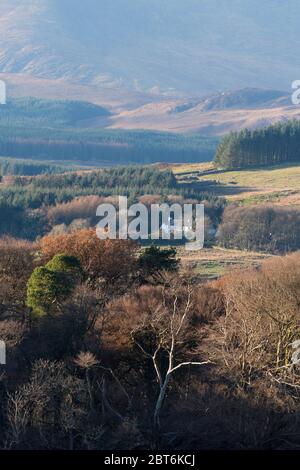 Cairnsmore di flotta da Carstramon Wood, Gatehouse della flotta strada posteriore Foto Stock