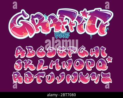Graffiti Font Alfabeto Lettere Hip Hop Grafitti Design Immagine E Vettoriale Alamy