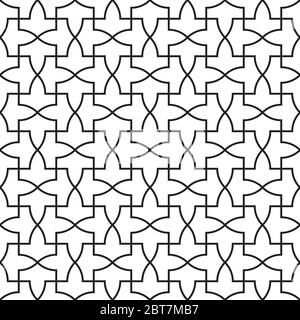 Schema del palazzo dell'Alhambra. Modello geometrico islamico tradizionale. Mosaico arabo Illustrazione Vettoriale