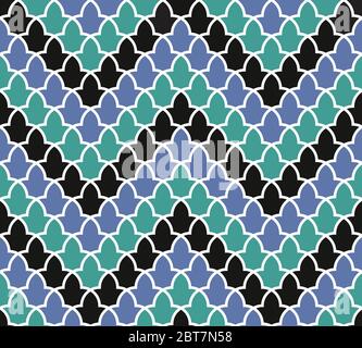 Schema del palazzo dell'Alhambra. Modello geometrico islamico tradizionale. Mosaico arabo Illustrazione Vettoriale