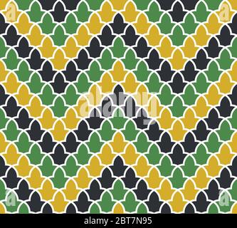 Schema del palazzo dell'Alhambra. Modello geometrico islamico tradizionale. Mosaico arabo Illustrazione Vettoriale