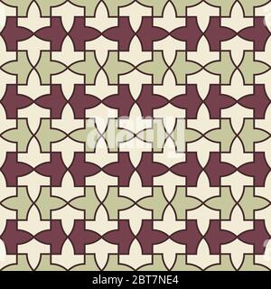 Schema del palazzo dell'Alhambra. Modello geometrico islamico tradizionale. Mosaico arabo Illustrazione Vettoriale