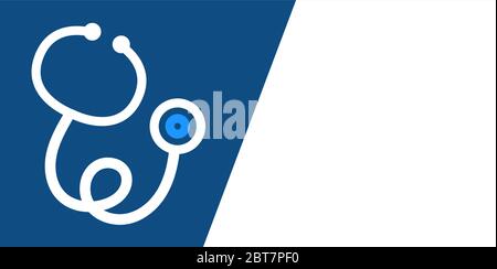 Stetoscopio medico con posto per testo. Illustrazione Vettoriale