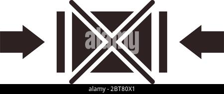 Non serrare come indicato disegno di icona di stile piatto, trasporto di logistica di consegna del cartone e tema di spedizione illustrazione del vettore Illustrazione Vettoriale