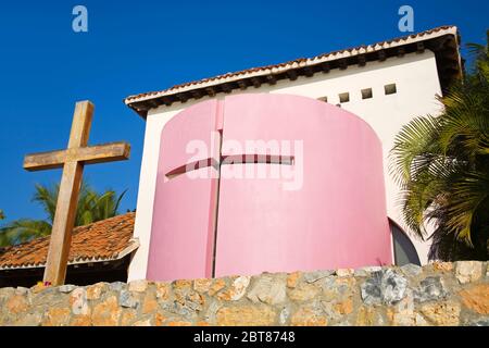 Cappella di Santa Cruz, Huatulco, Oaxaca Stato, Costa del Pacifico, Messico Foto Stock