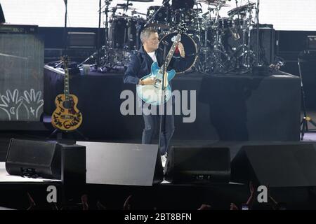 Alejandro Sanz durante il suo ultimo concerto del suo tour in Spagna tenutosi a Santiago de Compostela sabato 6 luglio 2019 Foto Stock