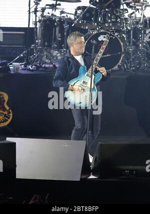 Alejandro Sanz durante il suo ultimo concerto del suo tour in Spagna tenutosi a Santiago de Compostela sabato 6 luglio 2019 Foto Stock