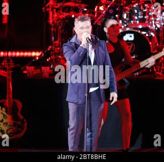 Alejandro Sanz durante il suo ultimo concerto del suo tour in Spagna tenutosi a Santiago de Compostela sabato 6 luglio 2019 Foto Stock