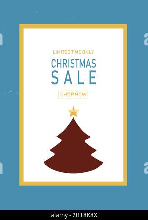 Vacanze di Natale in vendita su sfondo piatto. Solo per un periodo di tempo limitato. Modello per un banner, shopping, sconto. Illustrazione di vettore per il tuo design Illustrazione Vettoriale