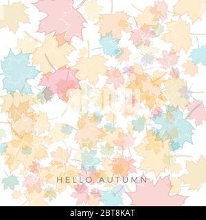 Vendita autunnale di sfondo layout, decorare con foglie di autunno. Poster e il telaio pieghevole o banner web. Template vettoriale. Illustrazione Vettoriale