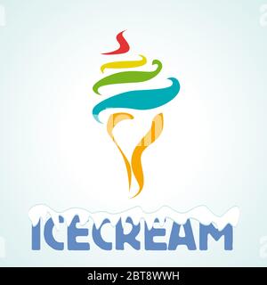 Gelato con logo vettoriale in forme astratte Illustrazione Vettoriale