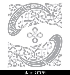 Antico Celtico, modello scandinavo, nodo scandinavo - illustrazione dell'opera Illustrazione Vettoriale