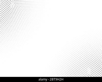Sfondo punteggiato a mezzitoni astratto. Motivo monocromatico con punti e cerchi. Vettoriale moderna texture futuristica per poster, siti, biglietti da visita Illustrazione Vettoriale