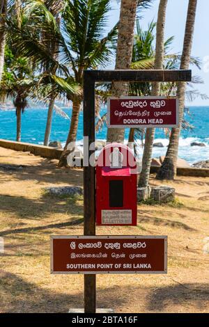 Testa di Dondra, faro, punto più meridionale dello Sri Lanka Foto Stock