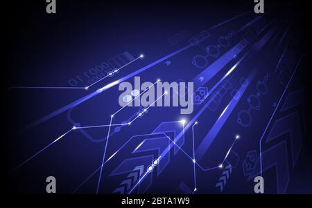 Astratto futuristico velocità circuito stampato digitale sfondo tecnologia Illustrazione Vettoriale