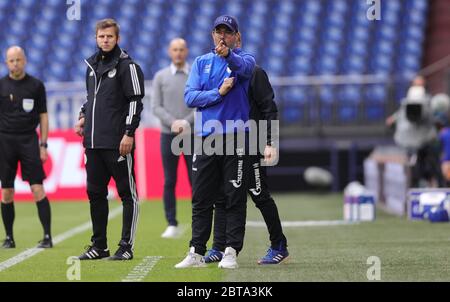 Schalke, Germania. 05 maggio 2020. Firo 24/2020/19/20 2019/2020 27 1.Bundesliga, stagione 04. matchday: FC Schalke   - FC Augsburg gesto - allenatore David Wagner | Usage worldwide Credit: dpa/Alamy Live News Foto Stock