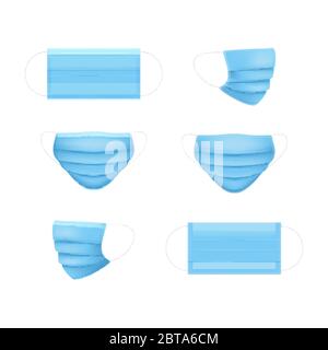 Set di maschere respiratorie. Maschera medica. Problema di sanità. Virus e protezione contro le malattie. Illustrazione vettoriale Illustrazione Vettoriale