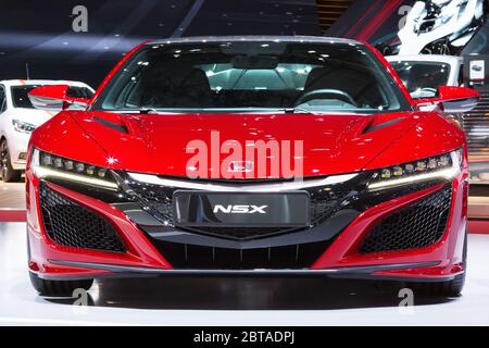 GINEVRA, SVIZZERA - 6 marzo 2018: Honda NSX nel sito espositivo Honda Motor Europe, nel 88esimo Salone Internazionale dell'automobile di Ginevra, a Palexpo Foto Stock