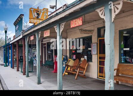 Negozi di fronte su Main Street a Gunnison, Colorado, Stati Uniti Foto Stock