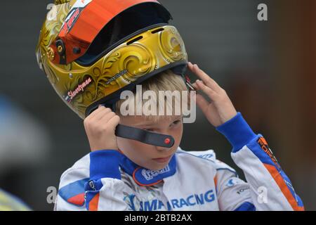 Robert Shwartzman carriera nel karting. Foto Stock