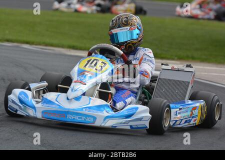 Robert Shwartzman carriera nel karting. Foto Stock