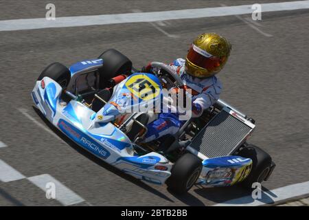 Robert Shwartzman carriera nel karting. Foto Stock