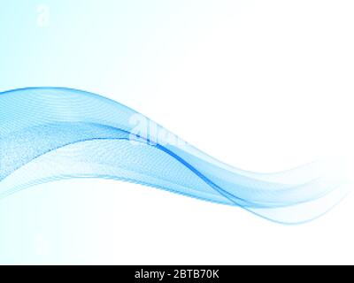 Onda blu.Abstract sfondo bianco con linee curve blu ondulate.elemento di disegno vettoriale Illustrazione Vettoriale