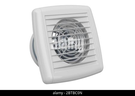 Ventilatore per bagno o cucina. Rendering 3D isolato su sfondo bianco Foto Stock