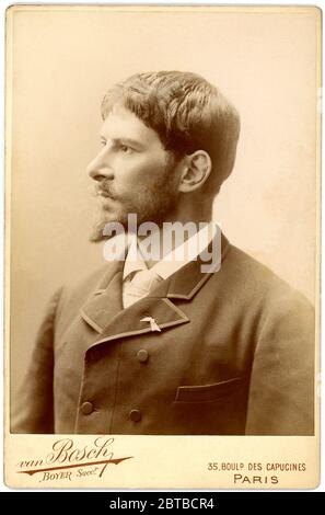 1880 ca, FRANCIA : l'attore teatrale francese PAUL MOUNET ( 1847 - 1922 ). Foto di Van Bosch , Parigi. - ATTORE TEATRALE - TEATRO - TEATRO - barba - barba - cravatta - cravatta - BELLE EPOQUE --- Archivio GBB Foto Stock