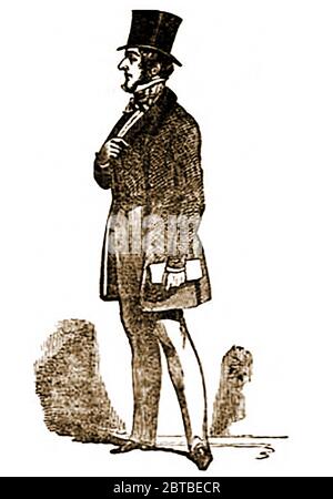 Un ritratto di Lord Ashley M.P, 1842 anni, politico inglese, filantropo e riformatore sociale. Intitolato Anthony Ashley Cooper, 7° conte di Shaftesbury KG (1801 – 1885), fu un forte sostenitore del Duca di Wellington e sostenne la campagna per la lunatica Pauper nella contea di Middlesex e quella negli asili lunatici. Ashley fu anche coinvolto nell'inquadramento degli asili lunatici della contea (England) Act 1828 e del Madhouses Act 1828. Ha inoltre lottato contro il lavoro minorile e le riforme generali nelle fabbriche e nei luoghi di lavoro, il camino spazza 'i ragazzi di arrampicata' e 'le scuole ragged'. Foto Stock