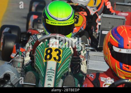 Carriera nel karting di Mick Schumacher, figlio di Michael Schumacher. Foto Stock