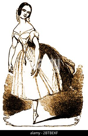 Ritratto del 1842 di ballerina coreografa e stella nascente Francesca 'Fanny' Cerrito (1817 – 1909), nata Napoli. Foto Stock