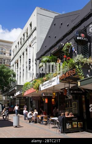 Ristorante giapponese su Vulcan Lane, Central Business District, Queen Street, Auckland, North Island, Nuova Zelanda Foto Stock