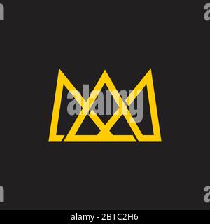 lettera am vettore logo corona triangolare Illustrazione Vettoriale