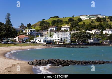 Duders Beach presso la riserva storica North Head, il quartiere Devonport, Auckland, l'Isola del Nord, la Nuova Zelanda Foto Stock