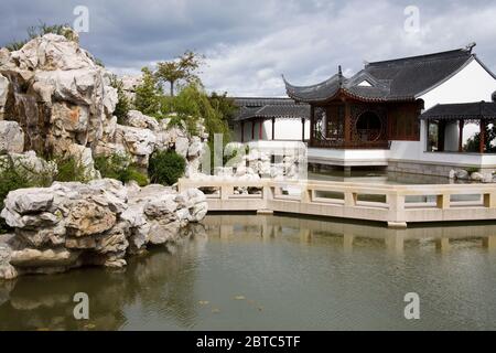 Giardino Cinese, Dunedin, quartiere Centrale degli Affari, Distretto di Otago, Isola del Sud, Nuova Zelanda Foto Stock