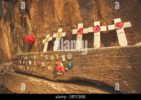 Kanchanaburi, Tailandia - 17 Gennaio 2020 : visited to Hellfire pass Memorial in Kanchanaburi provincia, Thailandia. Questo è il luogo commemorativo dedicato Foto Stock