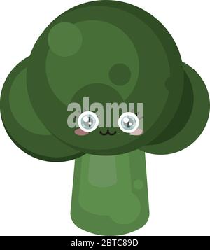 Broccoli carino , illustrazione, vettore su sfondo bianco Illustrazione Vettoriale