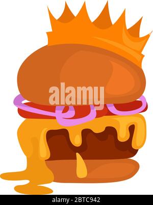 Burger king , illustrazione, vettore su sfondo bianco Illustrazione Vettoriale