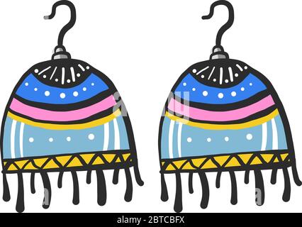 Orecchini donne , illustrazione, vettore su sfondo bianco Illustrazione Vettoriale