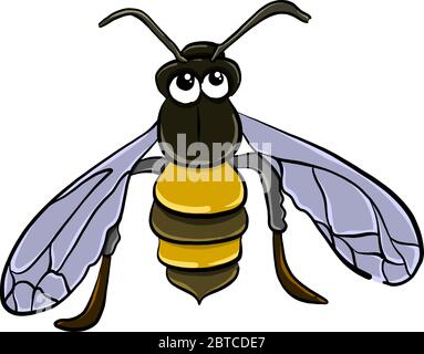 Vespe annoiata , illustrazione, vettore su sfondo bianco Illustrazione Vettoriale
