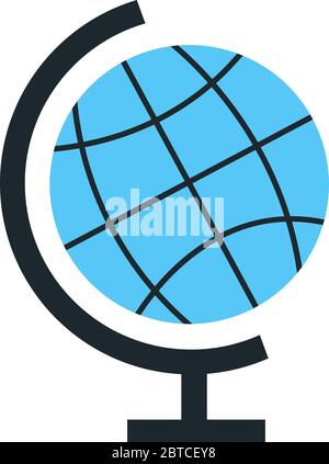 Globo blu, illustrazione, vettore su sfondo bianco Illustrazione Vettoriale