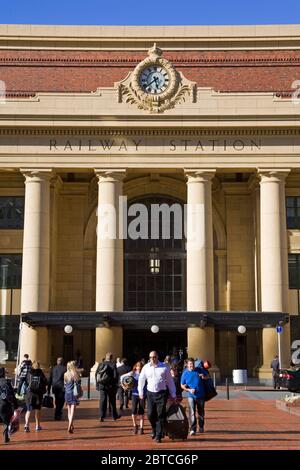 Stazione ferroviaria, Wellington City, Isola del Nord, Nuova Zelanda Foto Stock