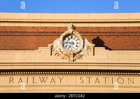 Stazione ferroviaria, Wellington City, Isola del Nord, Nuova Zelanda Foto Stock