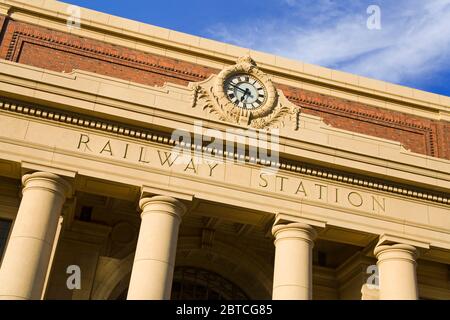 Stazione ferroviaria, Wellington City, Isola del Nord, Nuova Zelanda Foto Stock