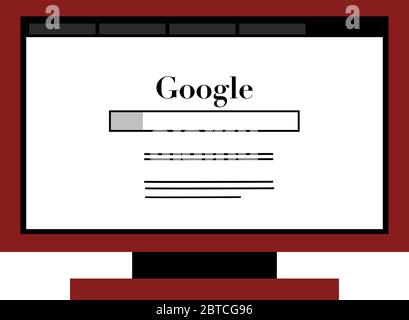 Google sito internet, illustrazione, vettore su sfondo bianco Illustrazione Vettoriale