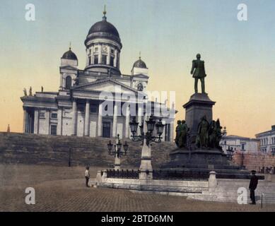 Un monumento di Alessandro II, Helsingfors, Russia, cioè, Helsinki, Finlandia ca. 1890-1900 Foto Stock