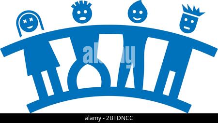 Illustrazione Vettoriale. Il concetto di amicizia e la relativa icona. Semplice, pulita e piatta. Illustrazione Vettoriale