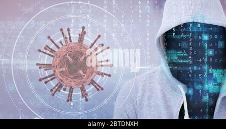Hacker durante il cavid19 coronavirus pandemia Foto Stock